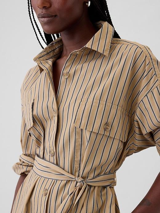 Organic Cotton Striped Mini Shirtdress Product Image