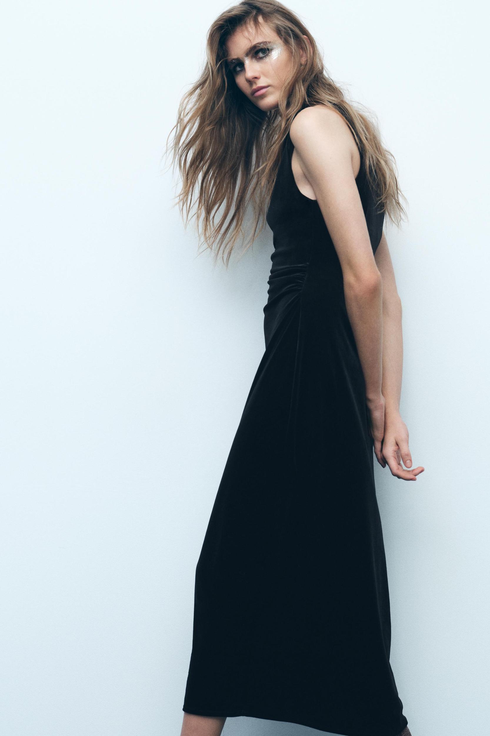 VELVET MIDI DRESS Product Image