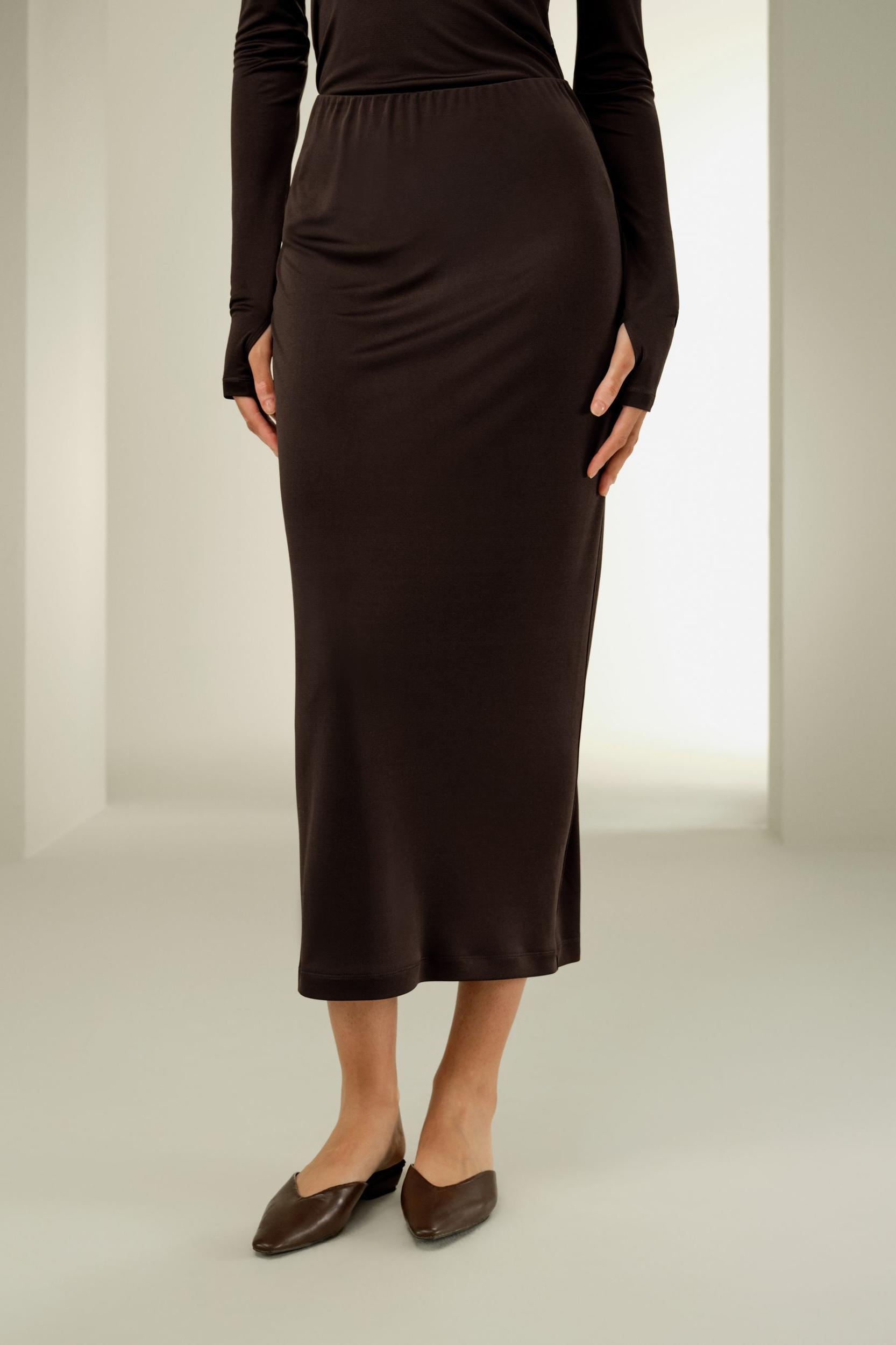 Elegant Silk Midi Skirt Product Image