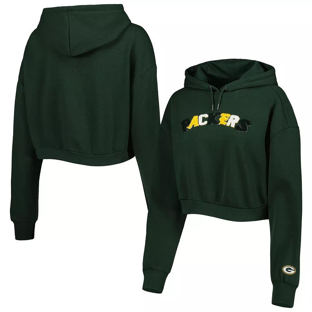 Women's The Wild Collective Green Green Bay Packers Cropped Pullover Hoodie, Size: 2XL Product Image