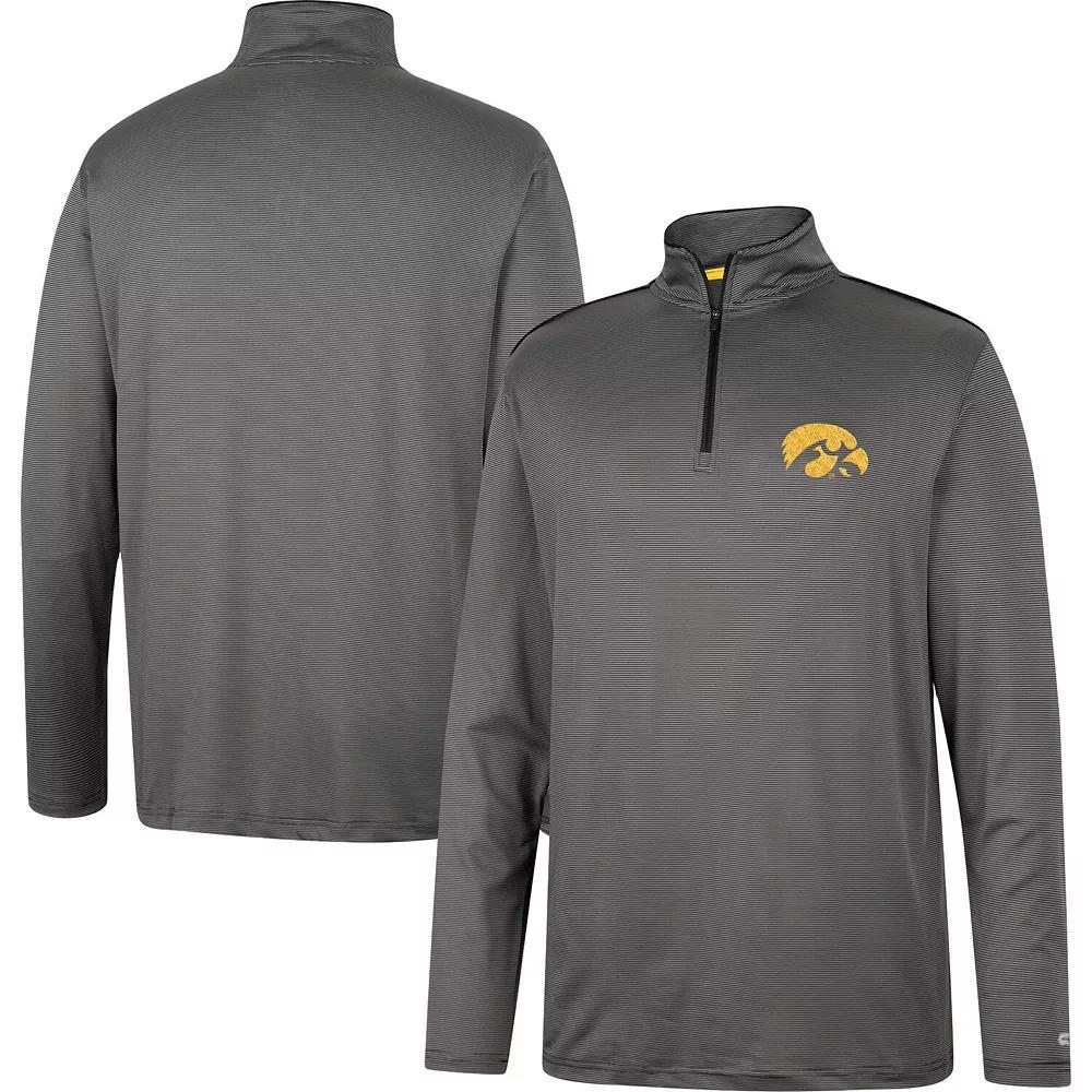 Men's Colosseum Charcoal Iowa Hawkeyes Logo Quarter-Zip Windshirt, Size: Large Product Image