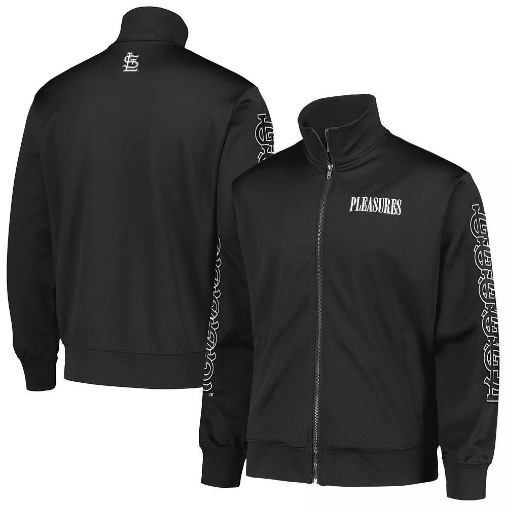 Men's Black New York Mets Pitcher Full-Zip Track Jacket, Size: Medium Product Image
