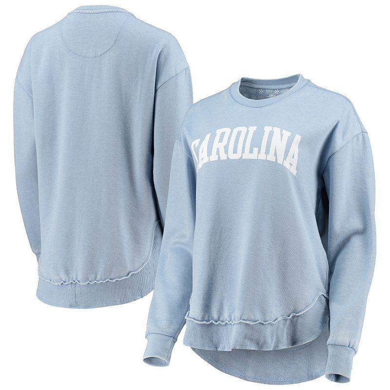 Women's Pressbox Light Blue North Carolina Tar Heels Vintage Wash Pullover Sweatshirt, Size: 2XL Product Image