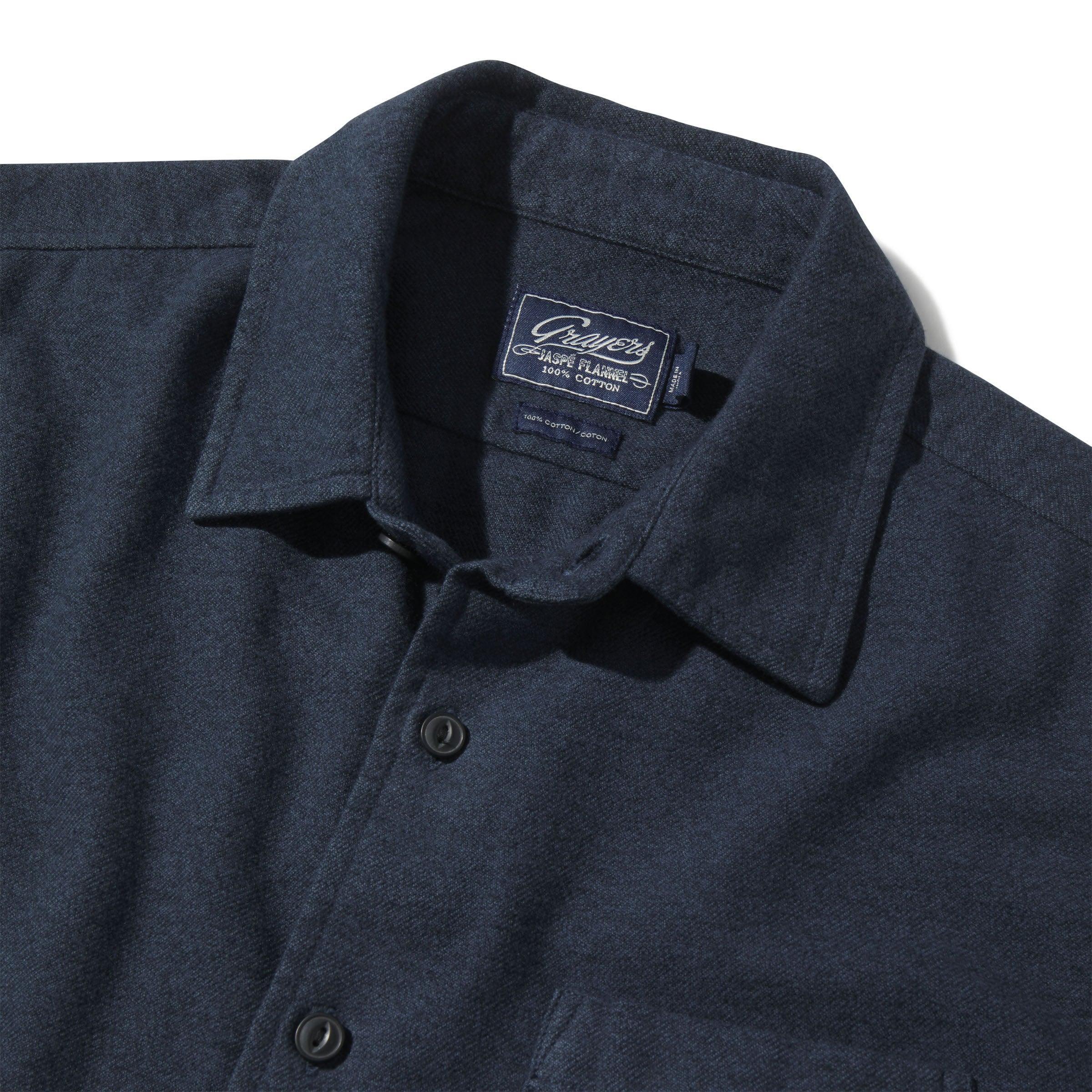Harper 3 ply Jaspe Flannel Shirt - Navy Blue (Final Sale)* Product Image
