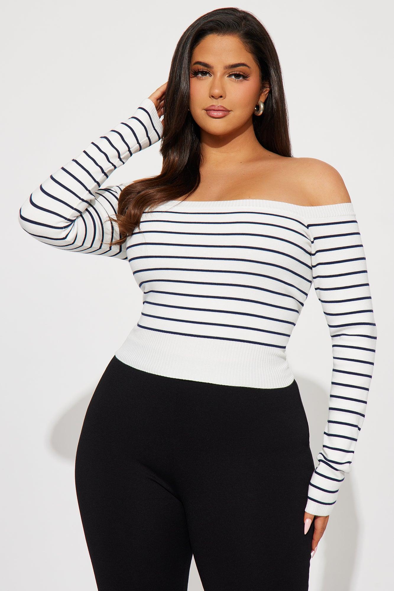 Hamptons Weekend Striped Sweater - White/combo Product Image