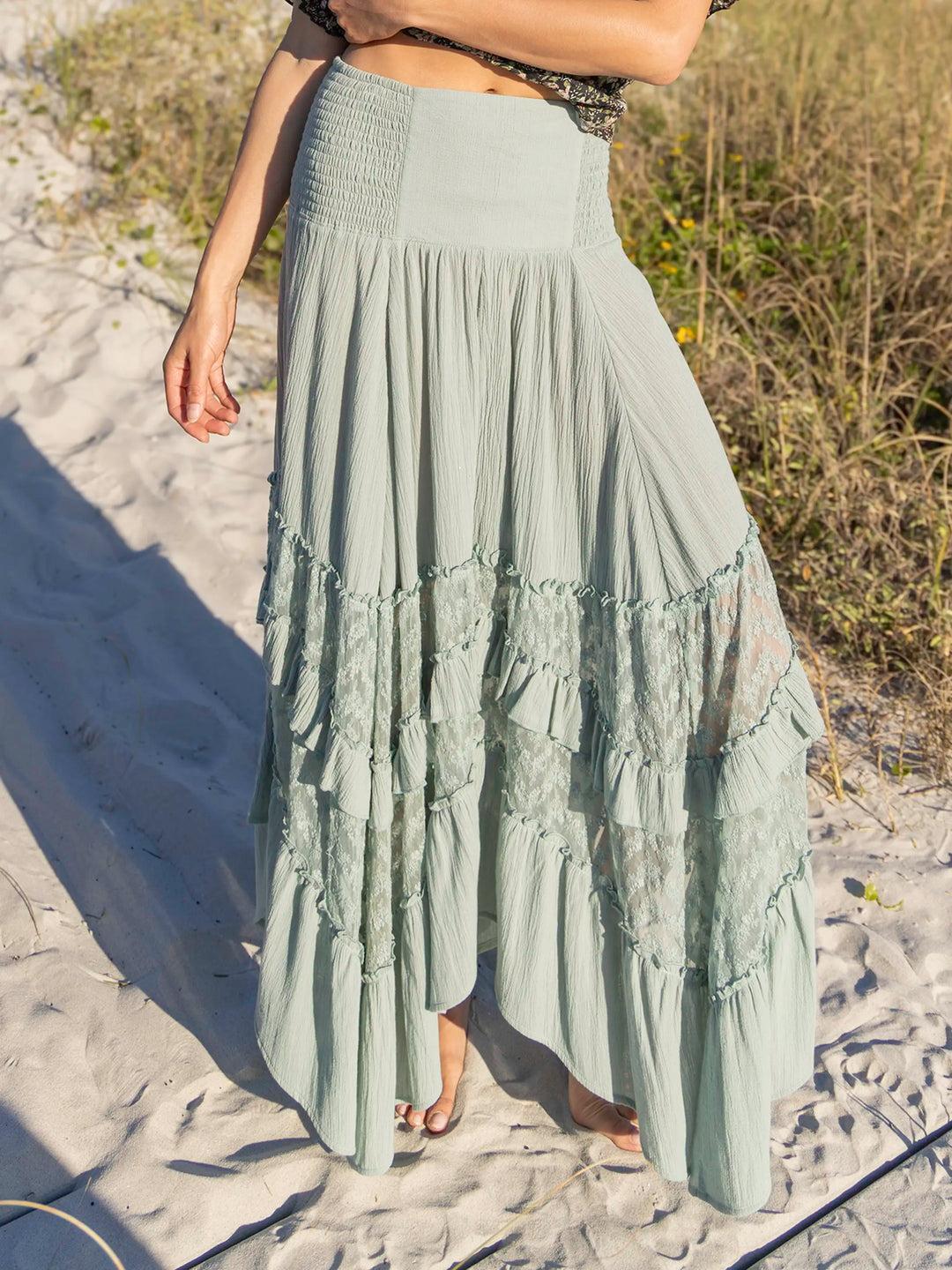 Feelin' Alive Lace Midi Skirt Product Image