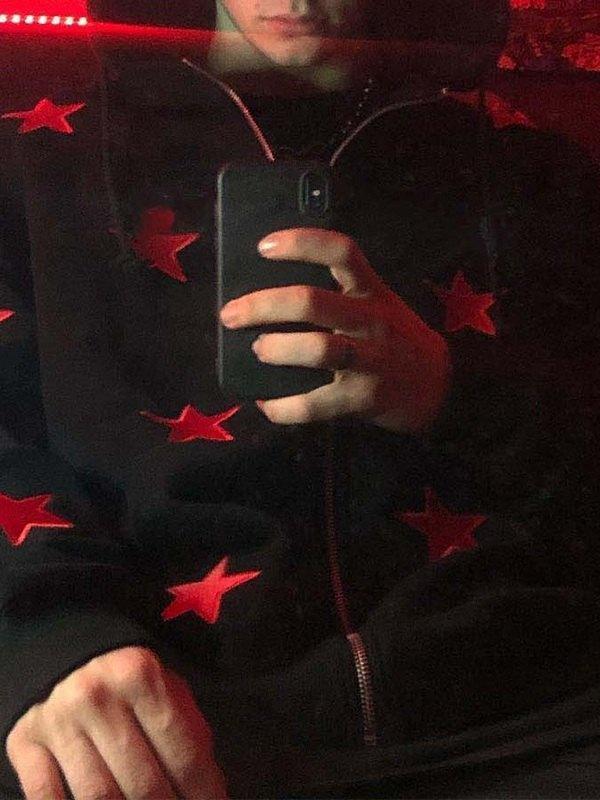 Men's Patch Star Zip Up Hoodie Product Image