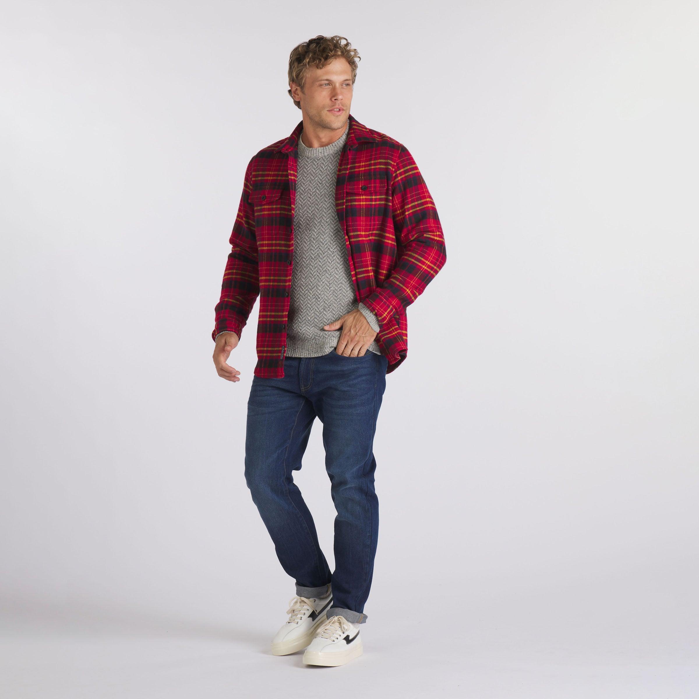 Herringbone Heritage Flannel - Red Navy Gold Product Image