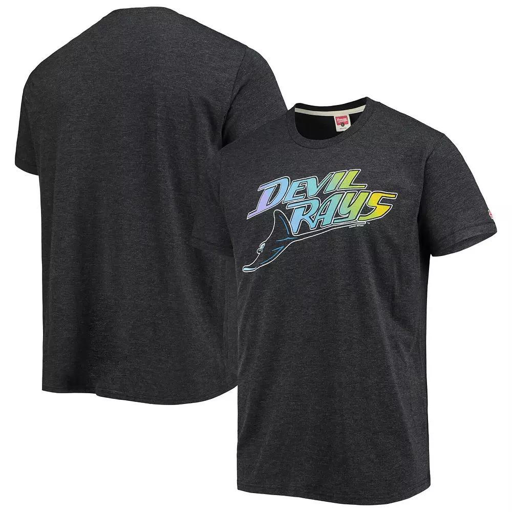 Men's Homage Heathered Charcoal Tampa Bay Rays Hand-Drawn Logo Tri-Blend T-Shirt, Size: XL Product Image