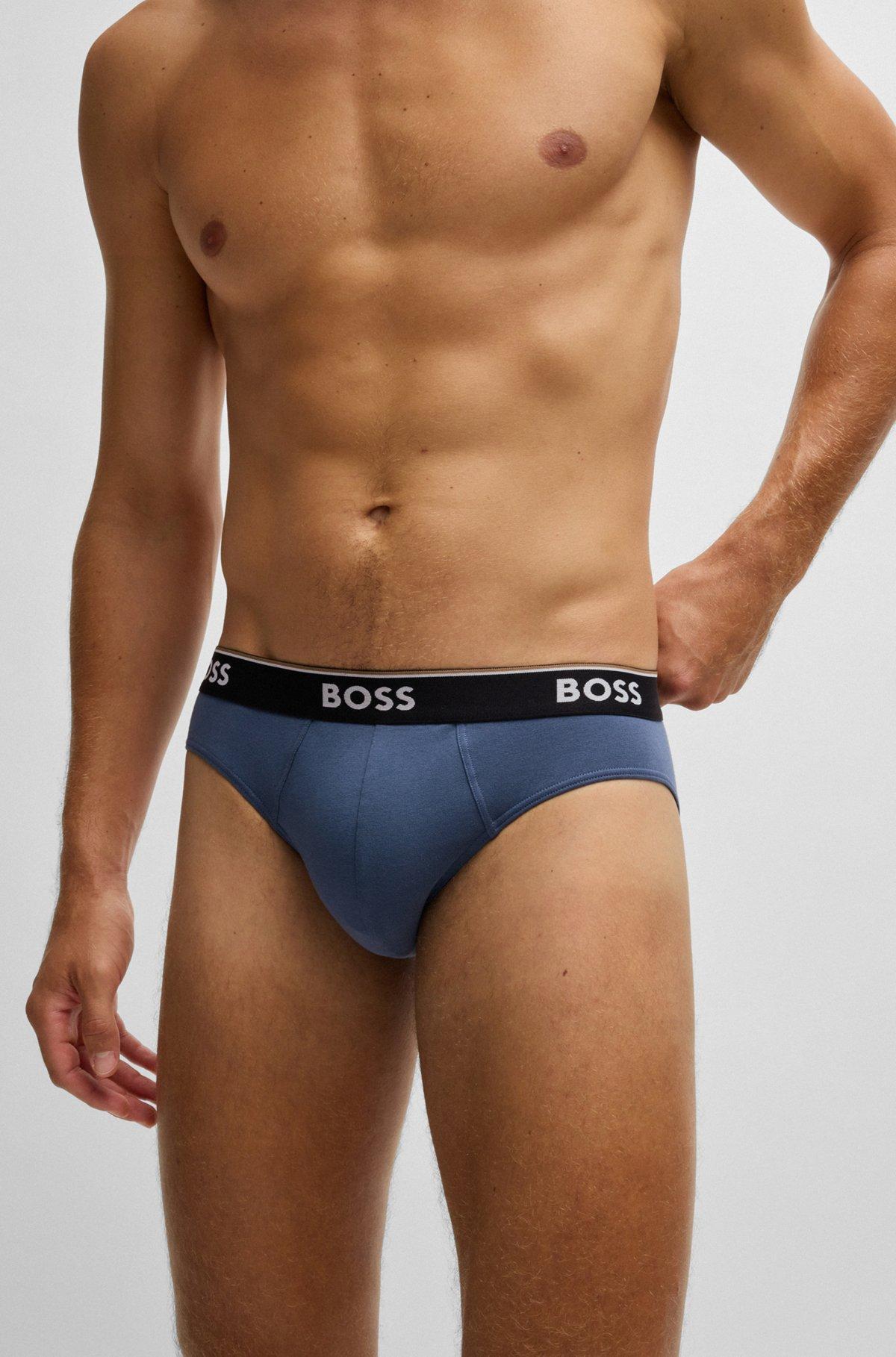 Three-pack of stretch-cotton briefs with logo waistbands Product Image