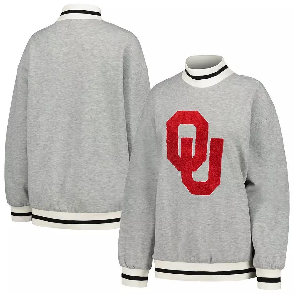 Women's Gameday Couture Gray Oklahoma Sooners In It To Win It Sporty Mock Neck Pullover Sweatshirt, Size: XXL, Grey Product Image