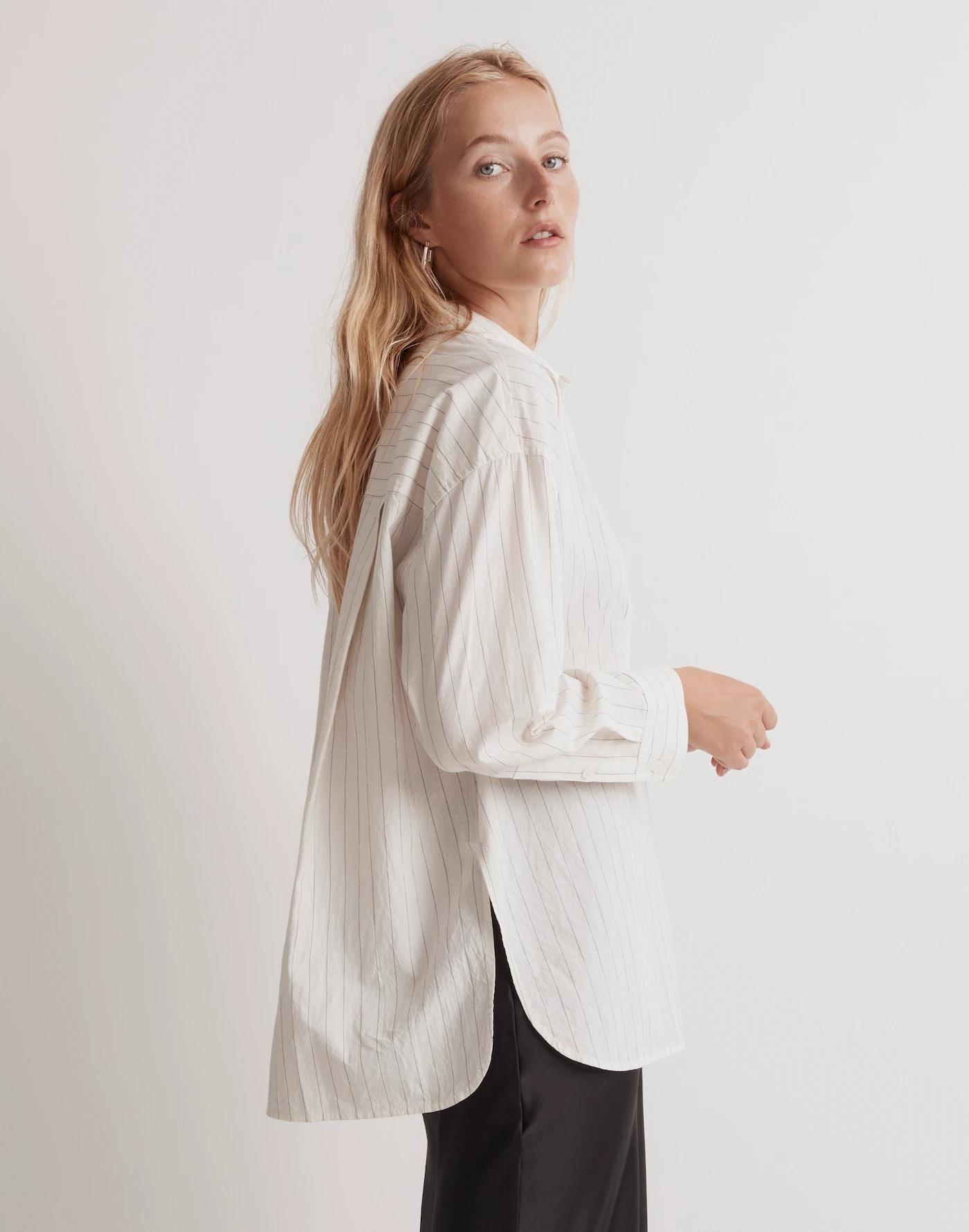 The Signature Poplin Oversized Shirt in Stripe Product Image