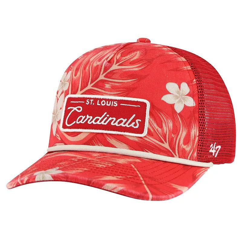 Men's '47 Red St. Louis Cardinals Tropicalia Trucker Hitch Adjustable Hat Product Image