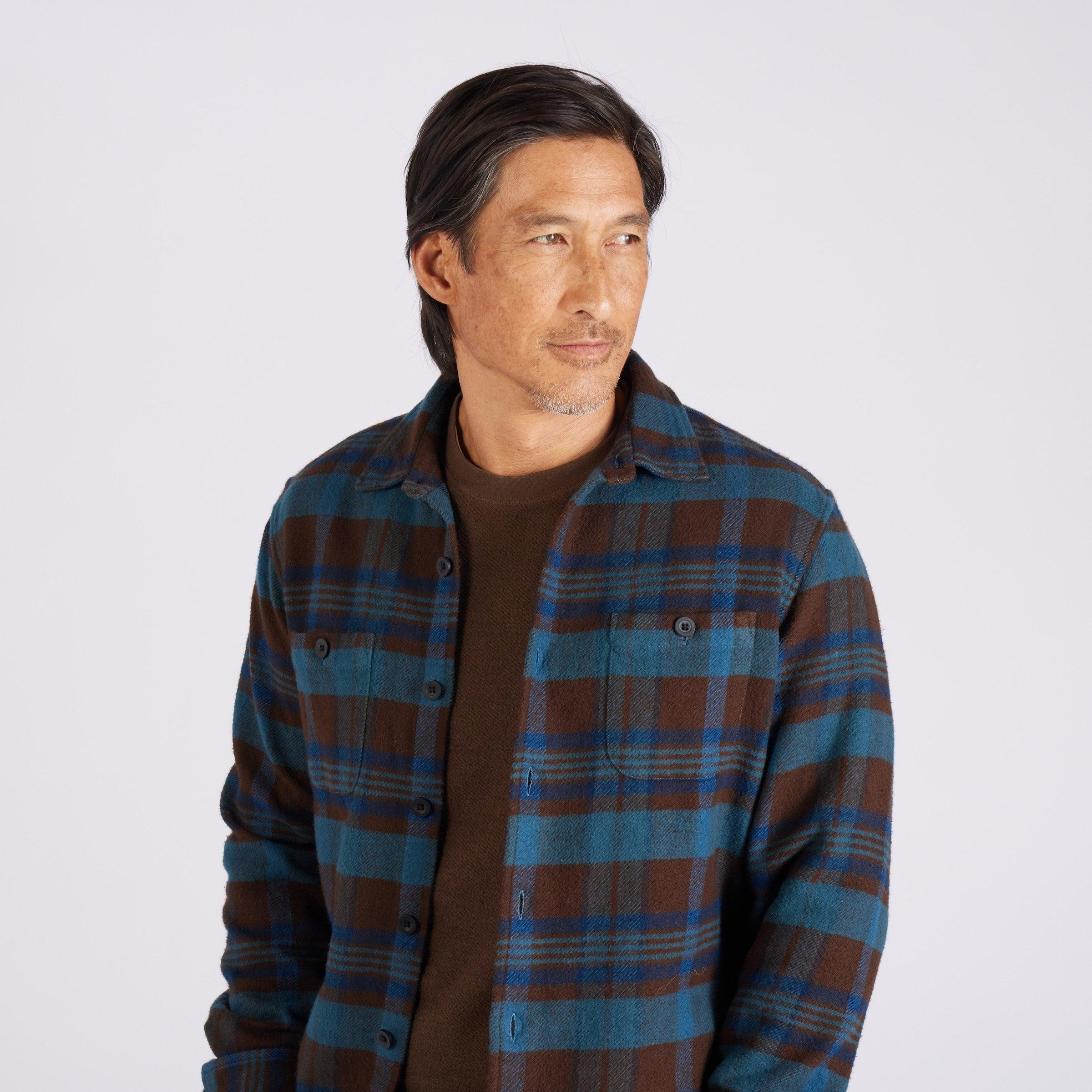 Scarboro Heavy Flannel  SMP - Brown Blue Plaid (Final Sale)* Product Image
