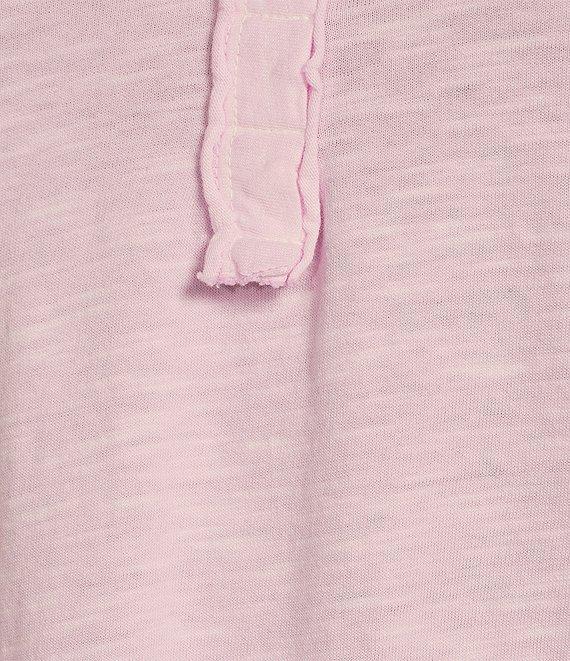 Westbound Petite Size Rolled 3/4 Sleeve Faux Henley Top Product Image