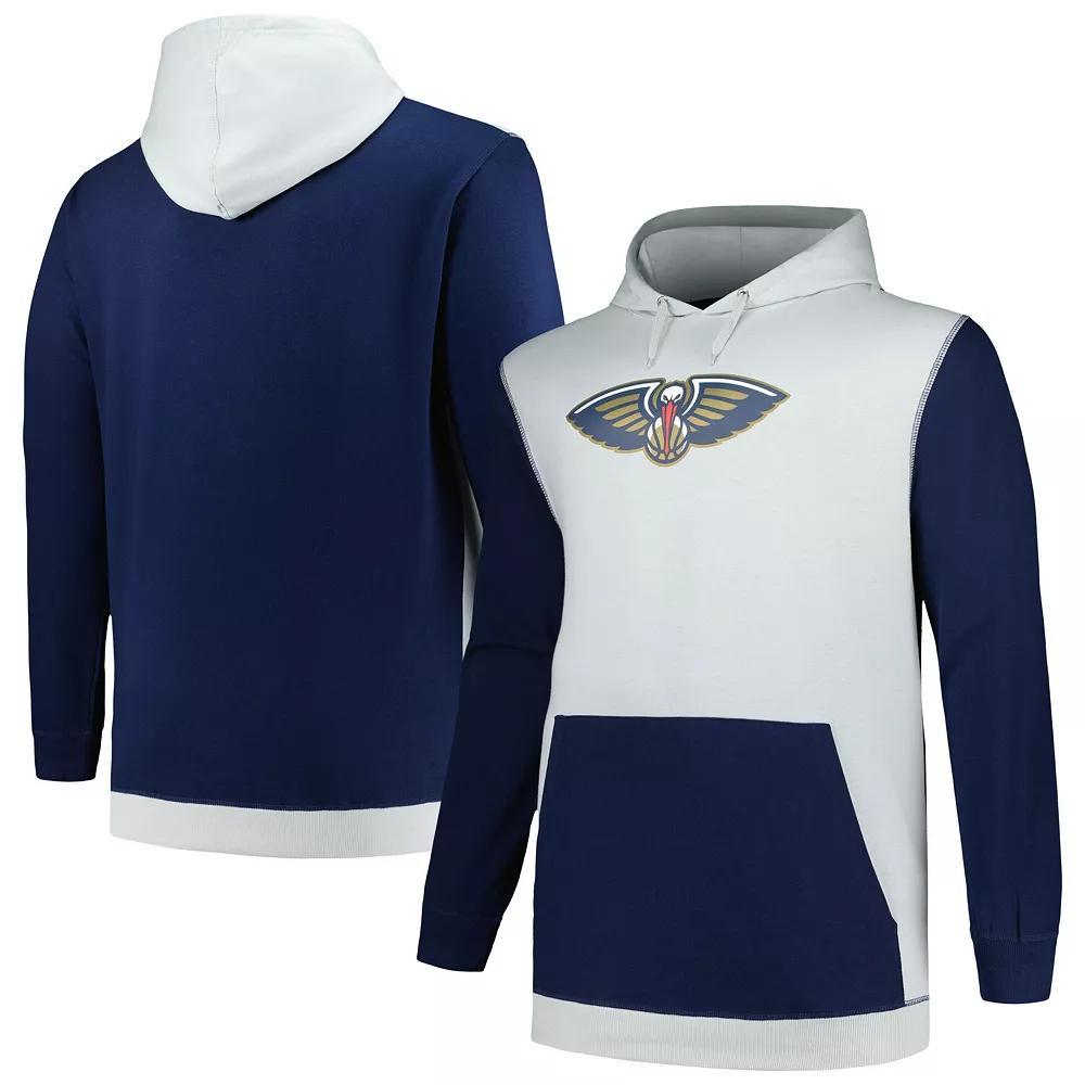 Men's Fanatics Branded  Navy/Silver New Orleans Pelicans Big & Tall Primary Arctic Pullover Hoodie, Size: 2XLT, Blue Product Image