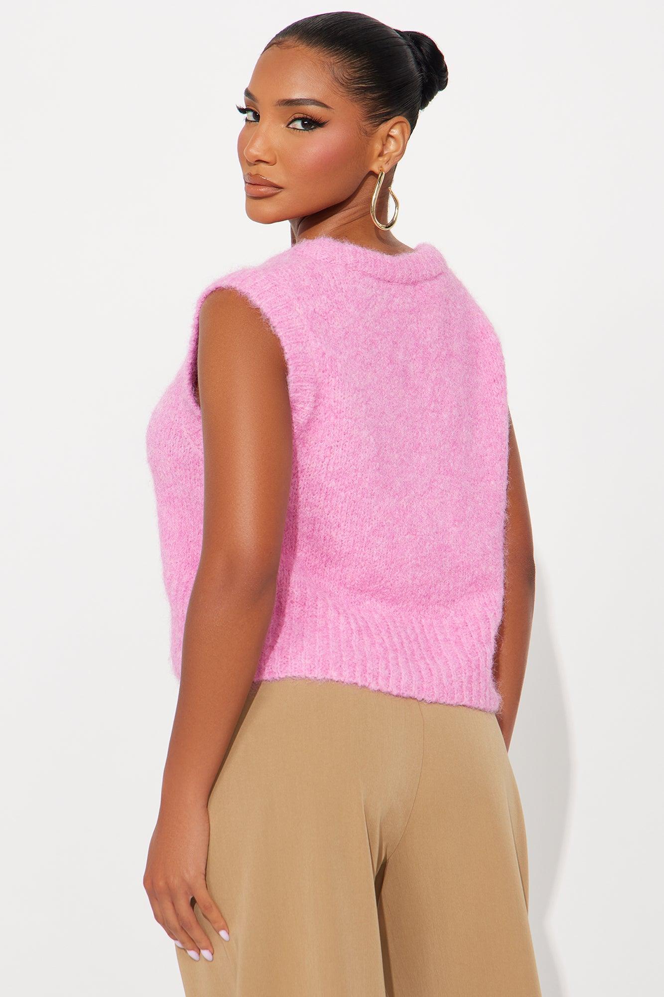 Well Behaved Fuzzy Sweater - Pink Product Image