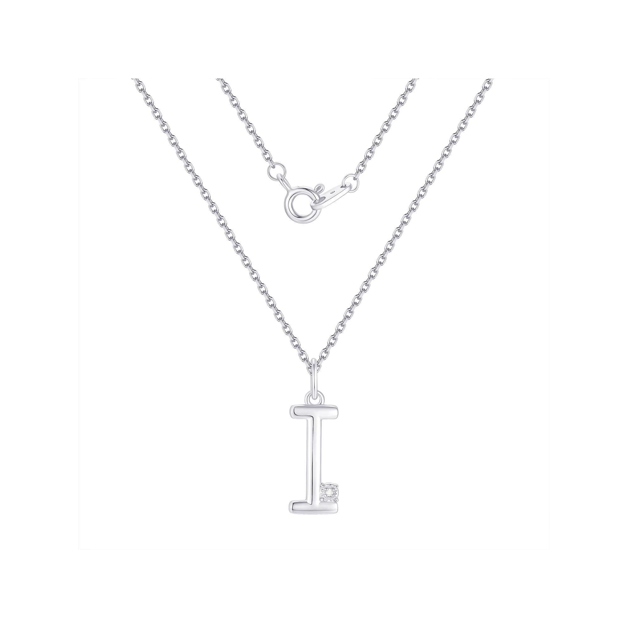 Forever Radiant Diamond Accent Initial Pendant Necklace, Women's, Size: 18", Silver Tone I Product Image