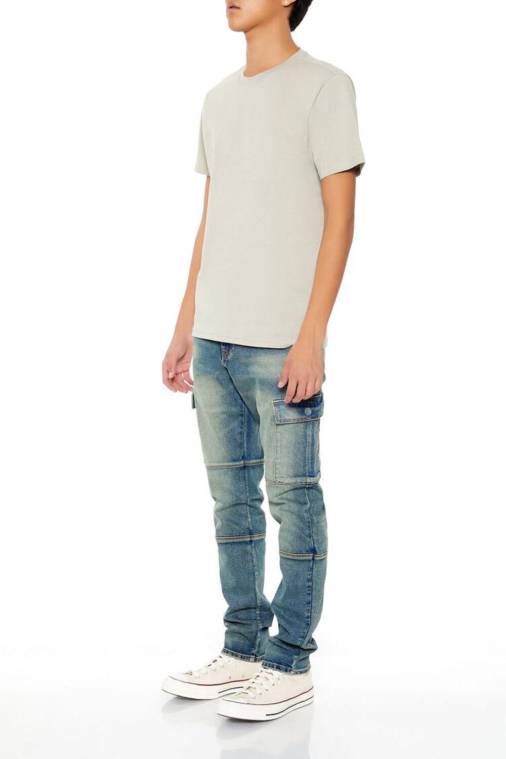 Mid-Rise Slim-Fit Cargo Jeans | Forever 21 Product Image