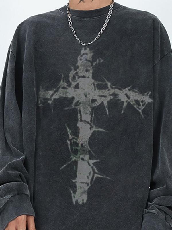 Men's Cross Oversized Long Sleeve Tee Product Image