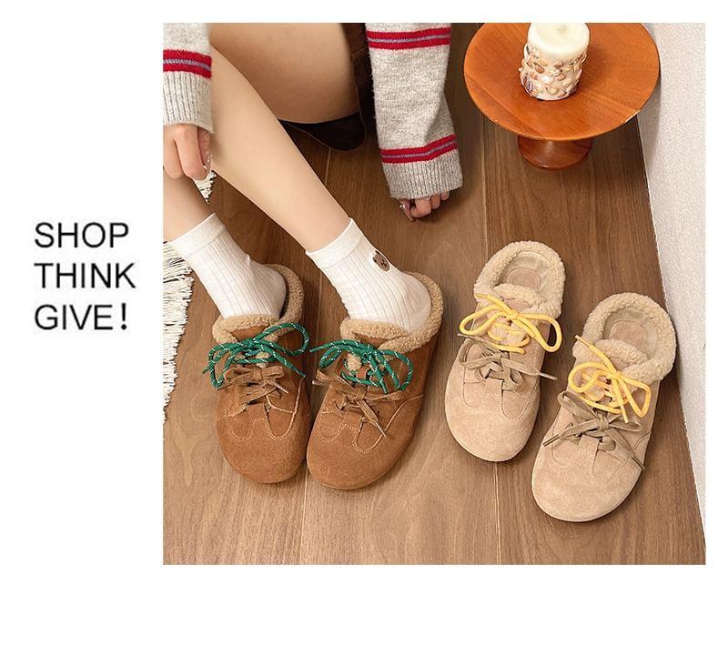 Lace-Up Fleece-Lined Mules Product Image