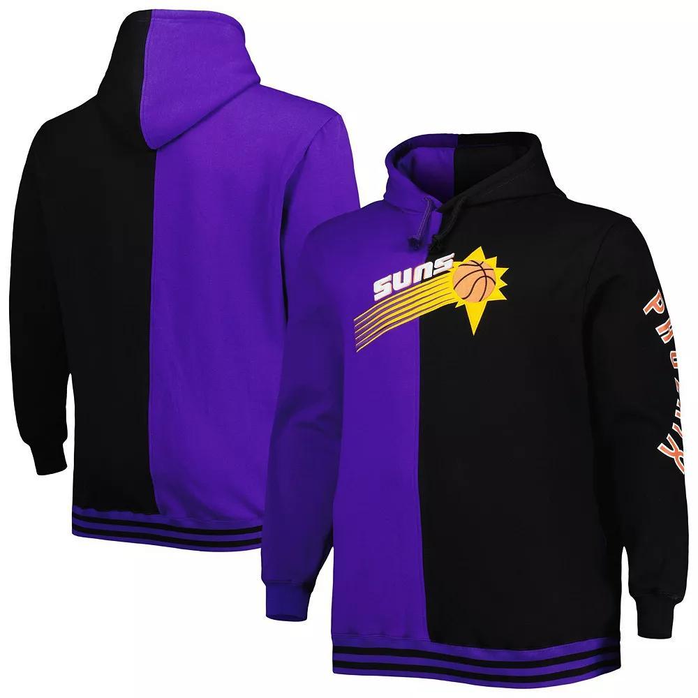 Men's Mitchell & Ness Purple/Black Phoenix Suns Big & Tall Hardwood Classics Split Pullover Hoodie, Size: 2XB, Phx Purple Product Image