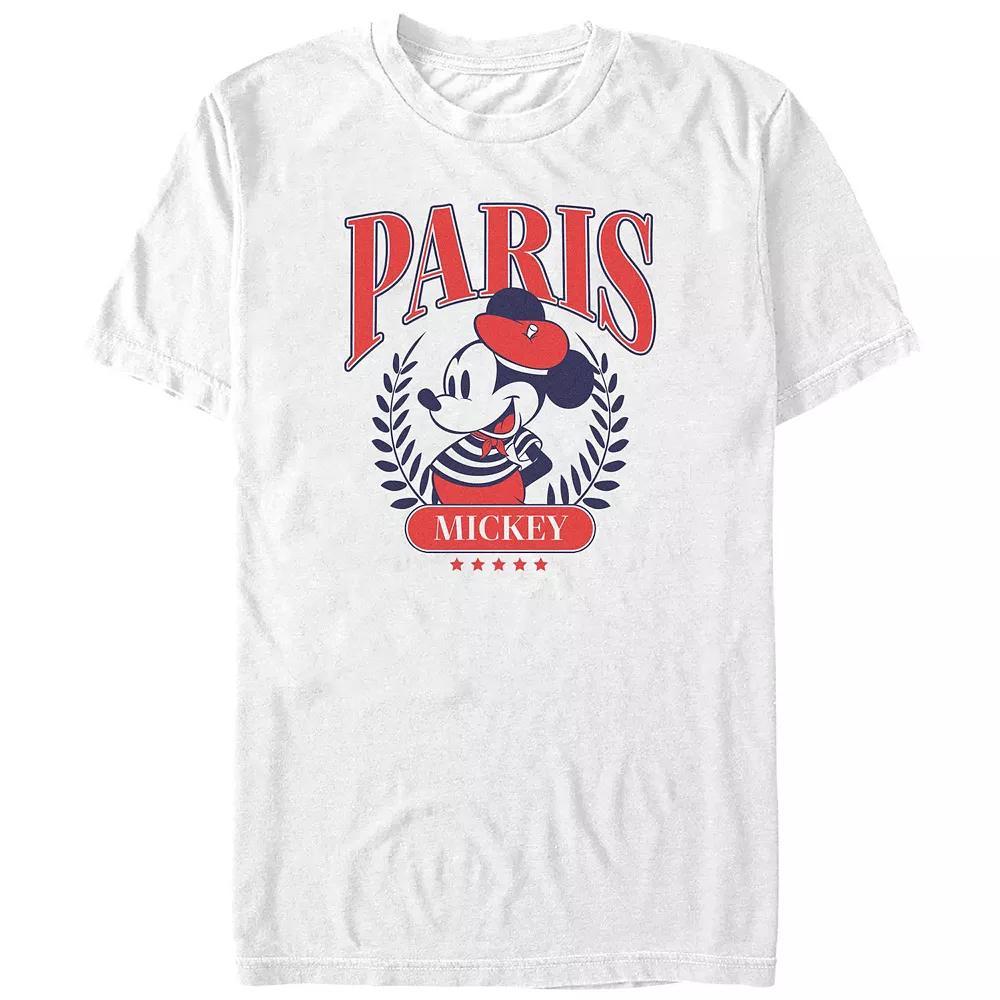 Big & Tall Mickey Mouse Paris Mouse Graphic Tee, Men's, Size: 5XB, White Product Image