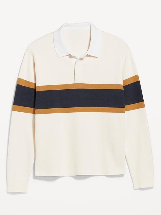 Rugby Stripe Polo Sweater Product Image