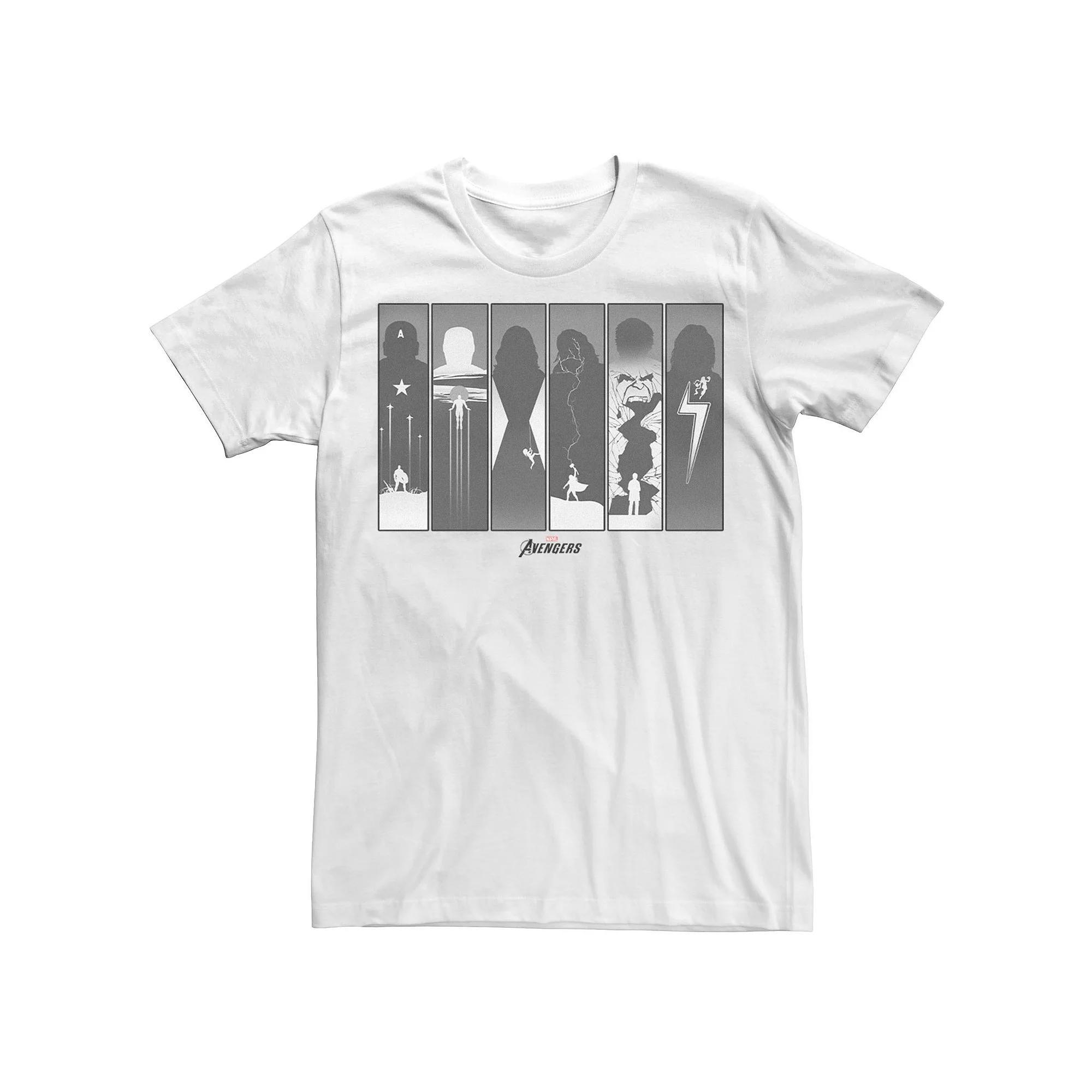 Men's Marvel Avengers Hero Panels Shadows Tee, Size: Small, White Product Image