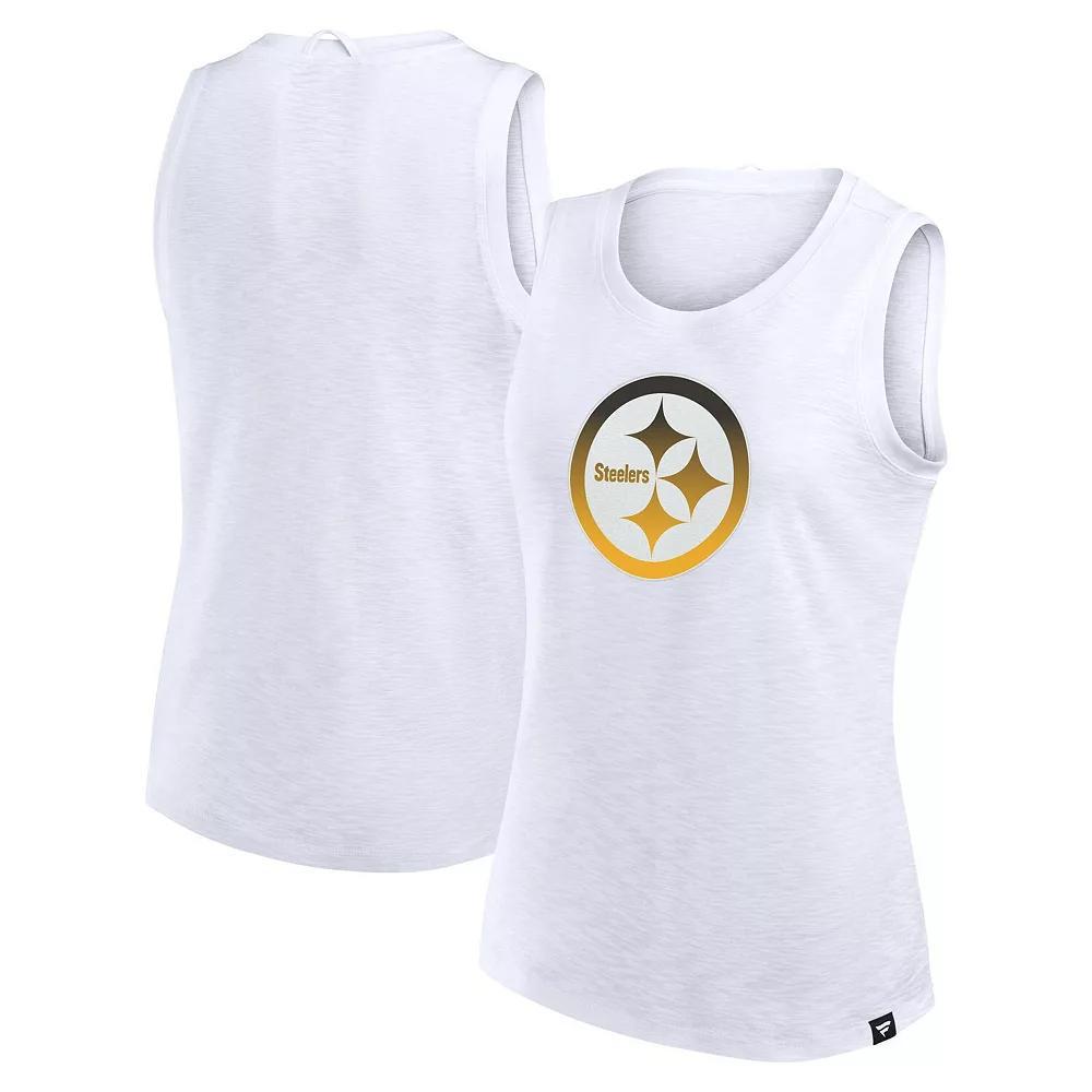 Women's Fanatics  White Pittsburgh Steelers Slub Tank Top, Size: Small Product Image