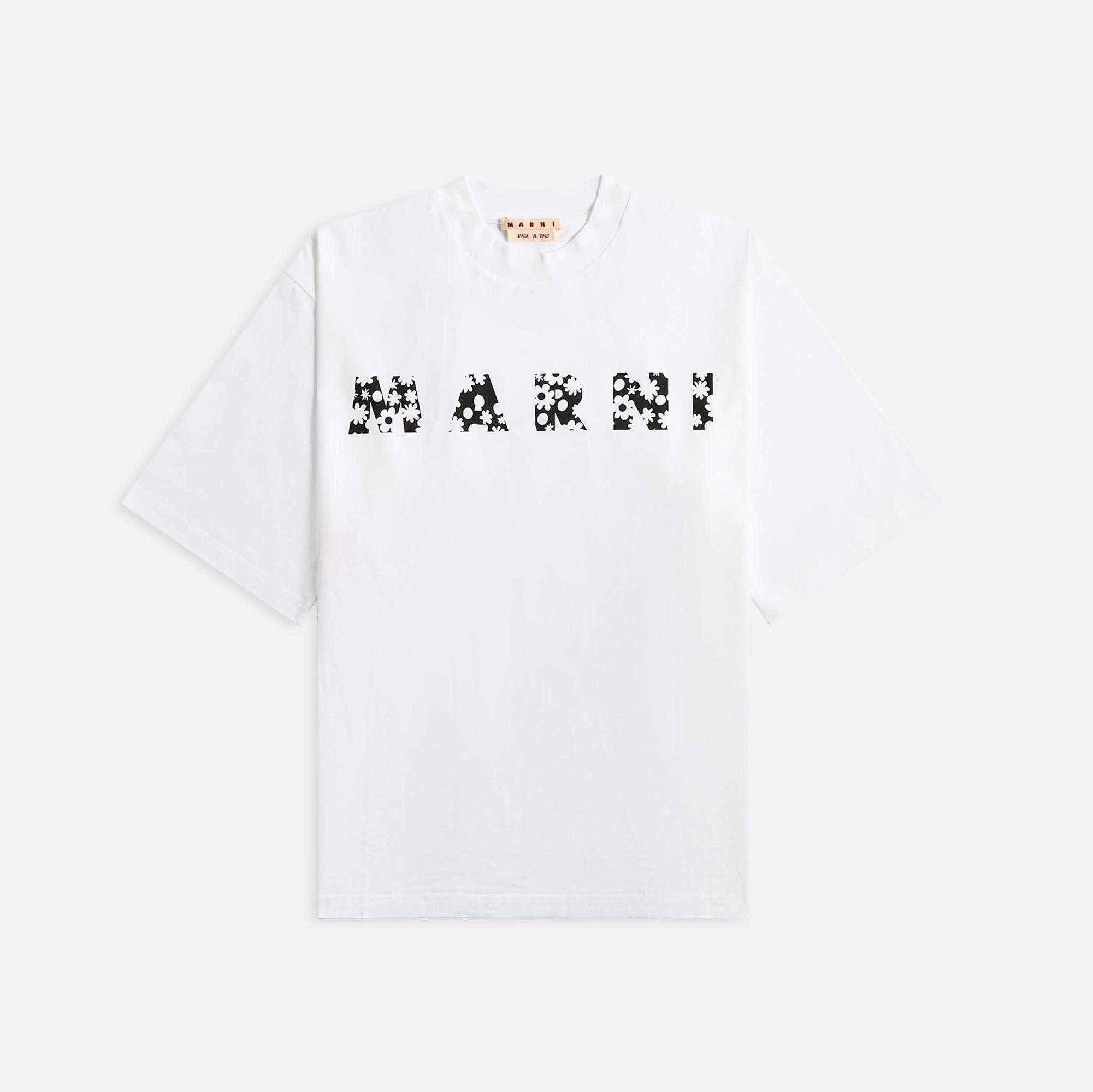 Marni Printed Pop Fields Logo Lily - White Male Product Image