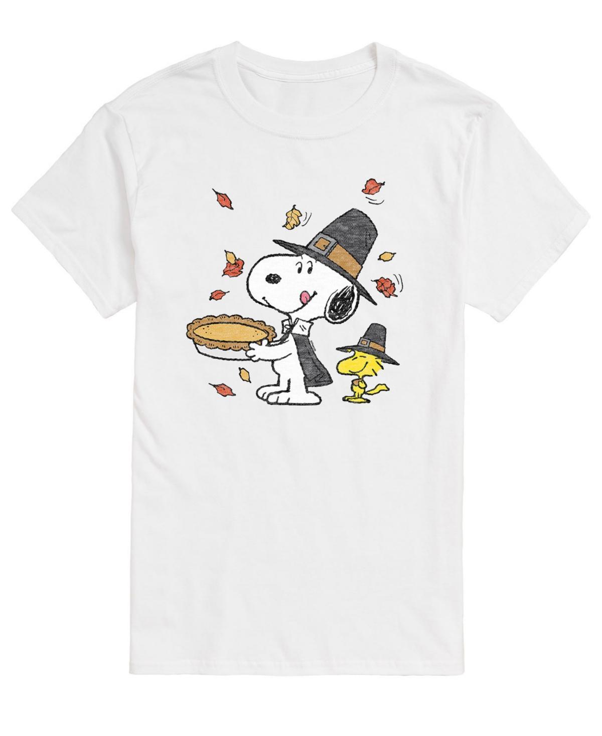 Men's Peanuts Thanksgiving Scene Tee, Size: Large, White Product Image