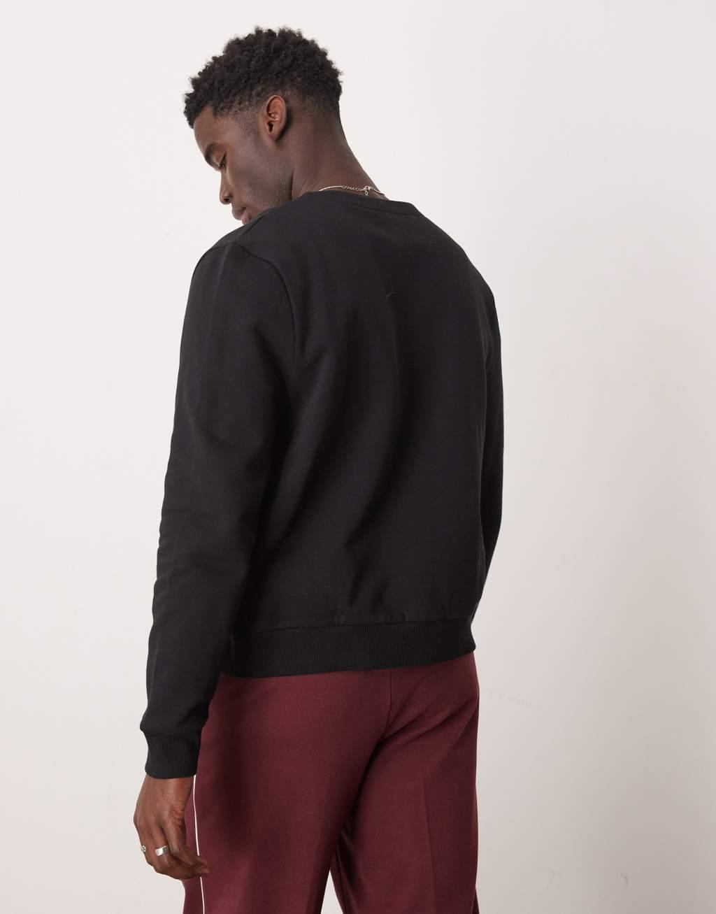 ASOS DESIGN boxy cardigan in black Product Image