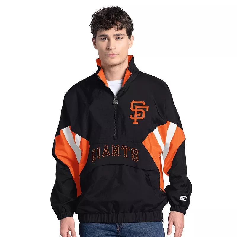 Men's Starter  Navy Houston Astros Cooperstown Chief Half-Zip Pullover, Size: Small, Blue Product Image