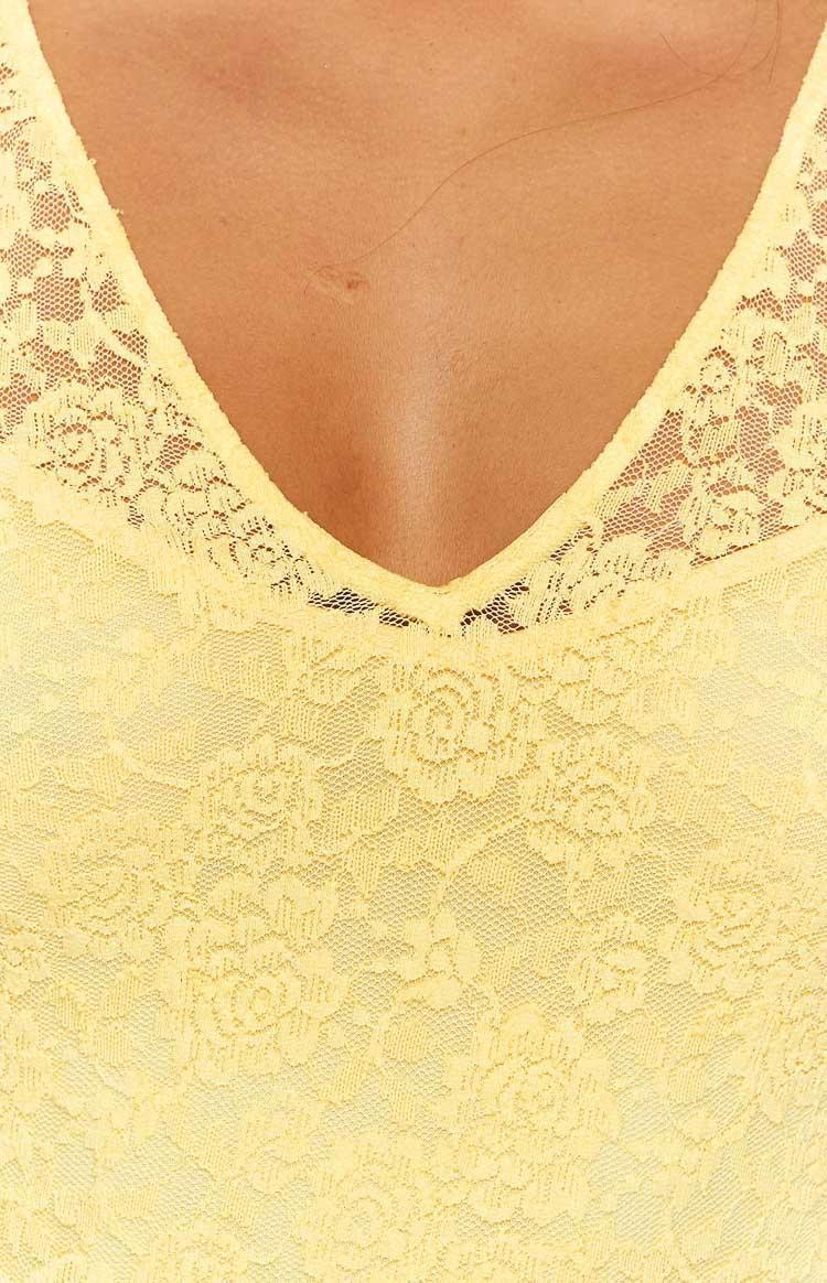 Blake Yellow Lace Maxi Dress Product Image