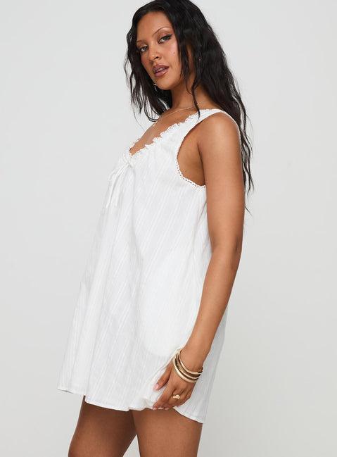 Antiquity Swing Mini Dress White Petite Product Image