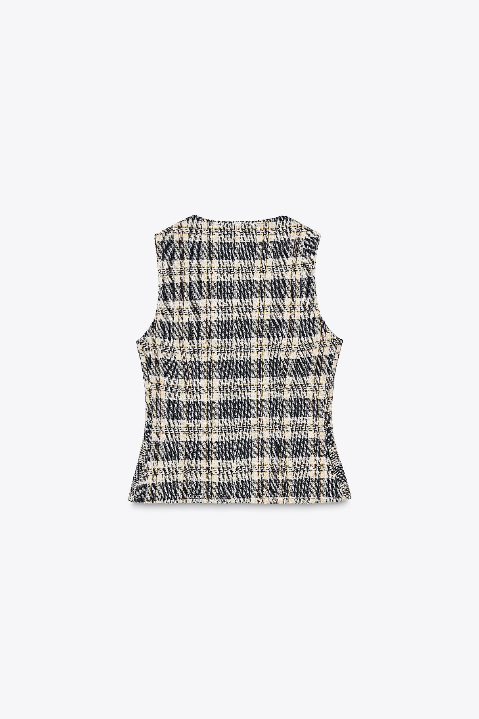 TEXTURED PLAID WAISTCOAT Product Image