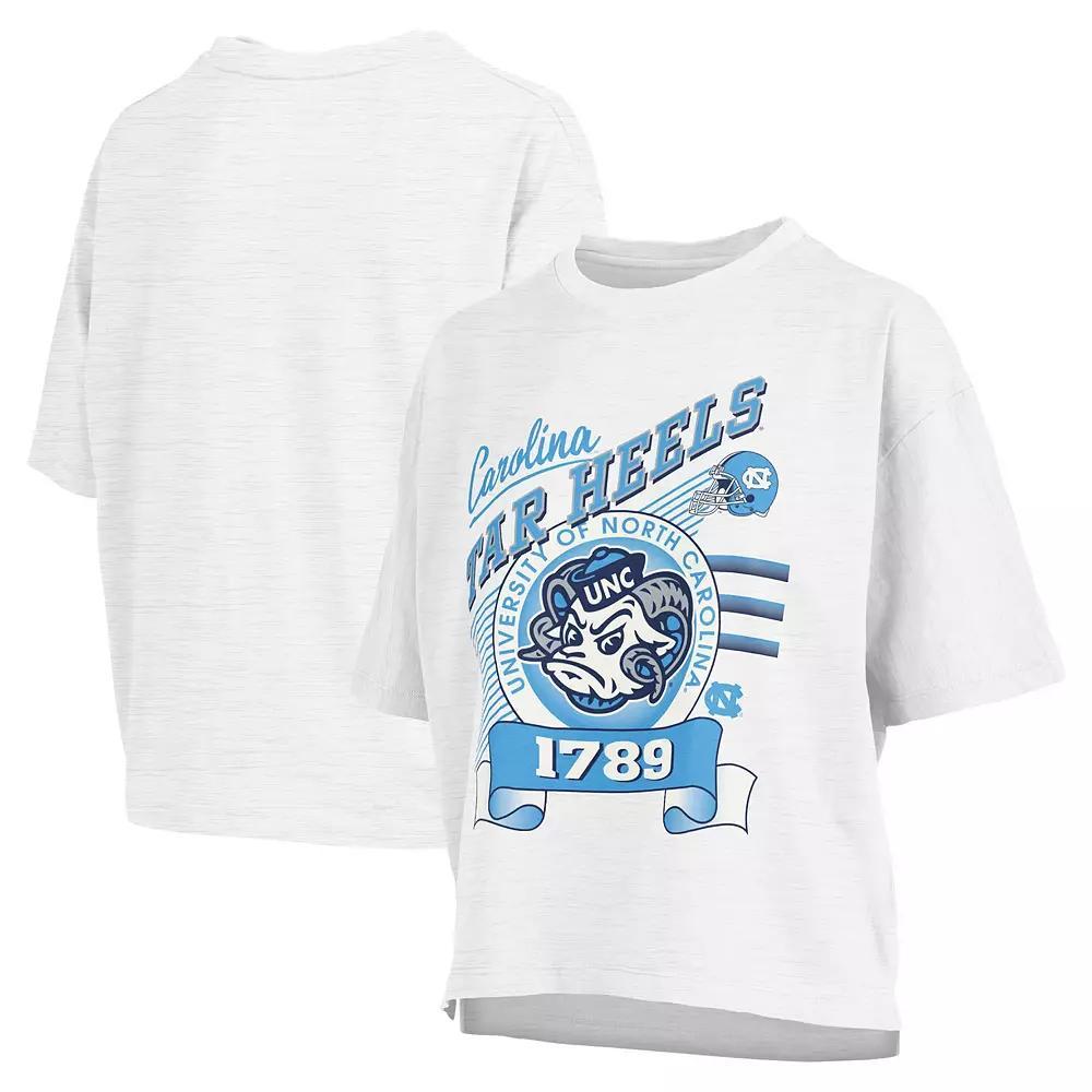 Women's Pressbox White North Carolina Tar Heels Rock & Roll Slub��T-Shirt, Size: 2XL Product Image