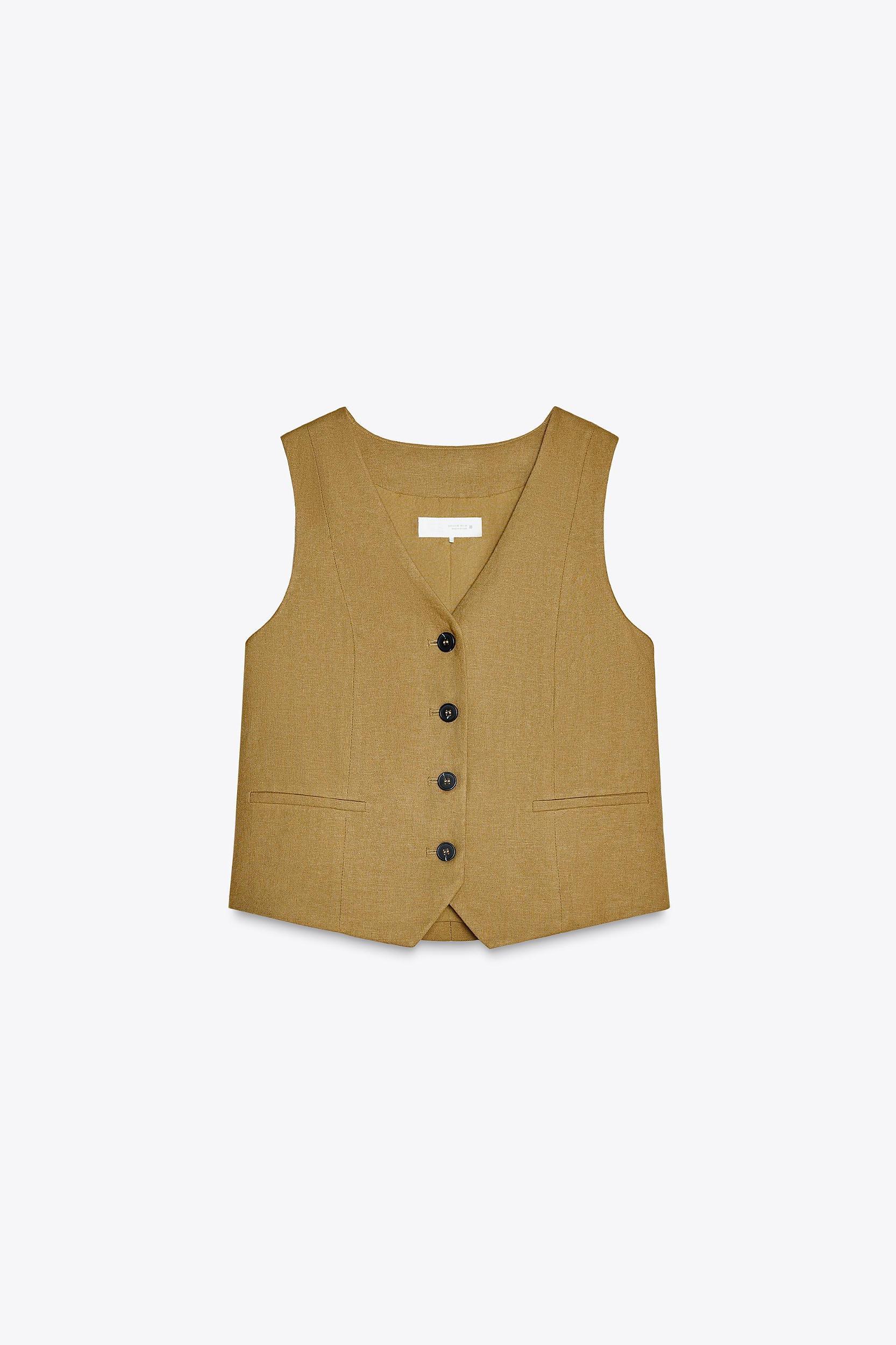 TAILORED LINEN BLEND WAISTCOAT Product Image