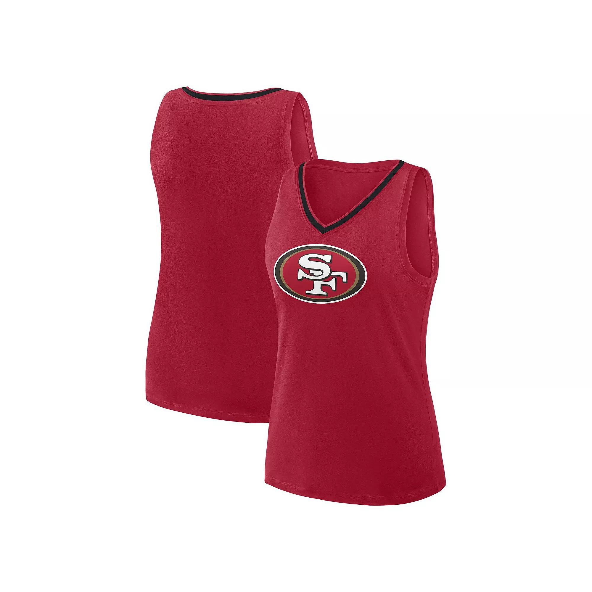Women's Scarlet San Francisco 49ers Plus Size Stellar Win V-Neck Tank Top, Size: 4XL, Red Product Image