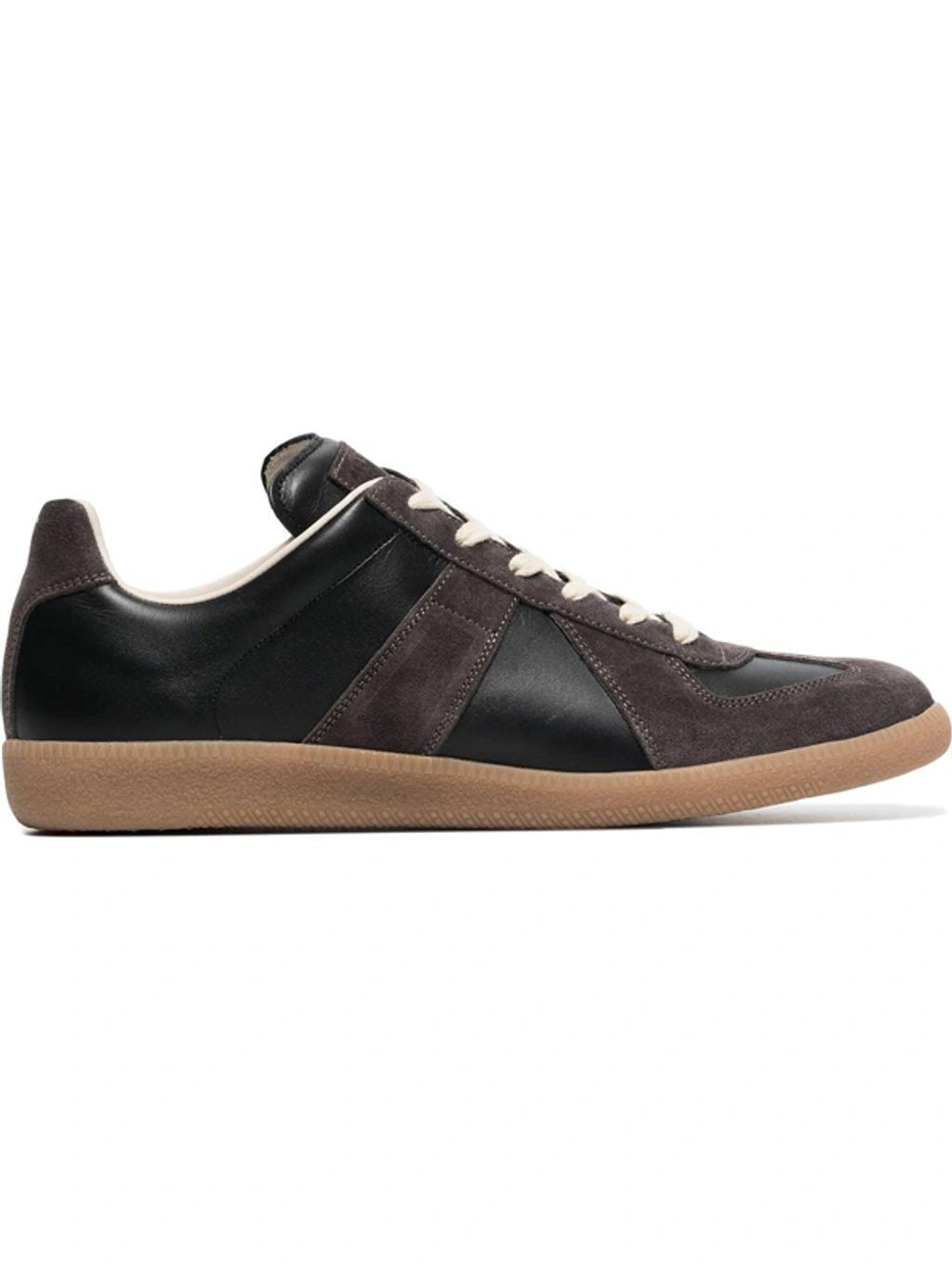 MAISON MARGIELA Brown Replica Suede Leather Sneakers In Black Product Image