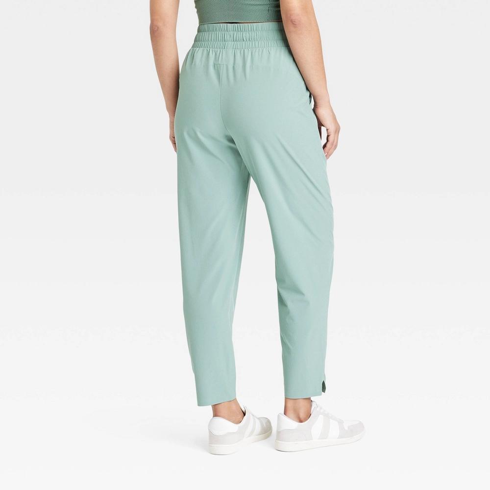 Women's Flex Woven High-Rise Taper Pants - All In Motion Sage XXL: Moisture Wicking, Quick Dry, 4-Way Stretch Product Image