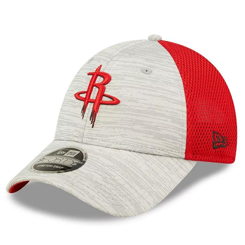 Mens New Era Gray/Red Houston Rockets Active 9FORTY Snapback Hat Product Image