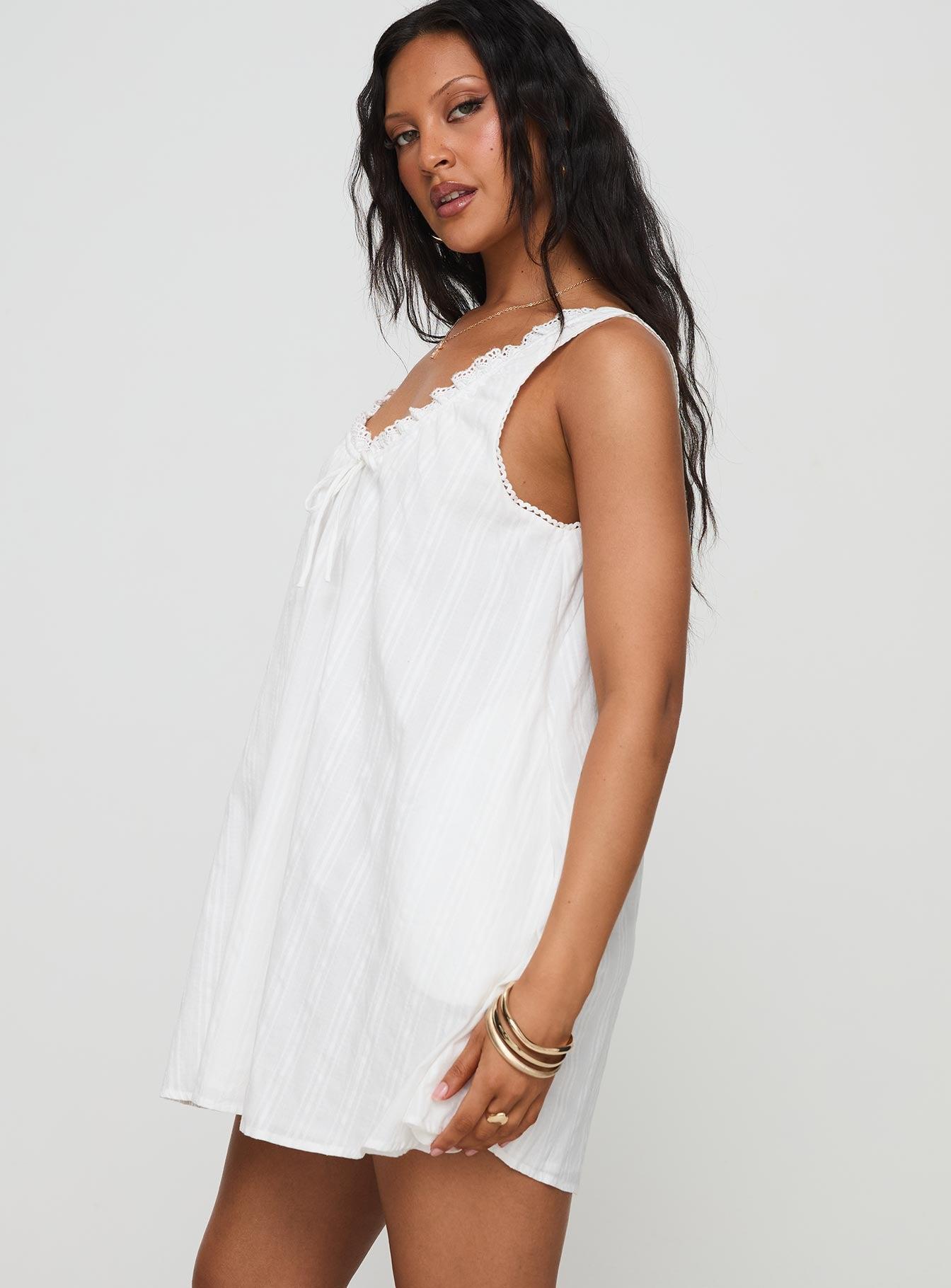 Antiquity Swing Mini Dress White Petite Product Image