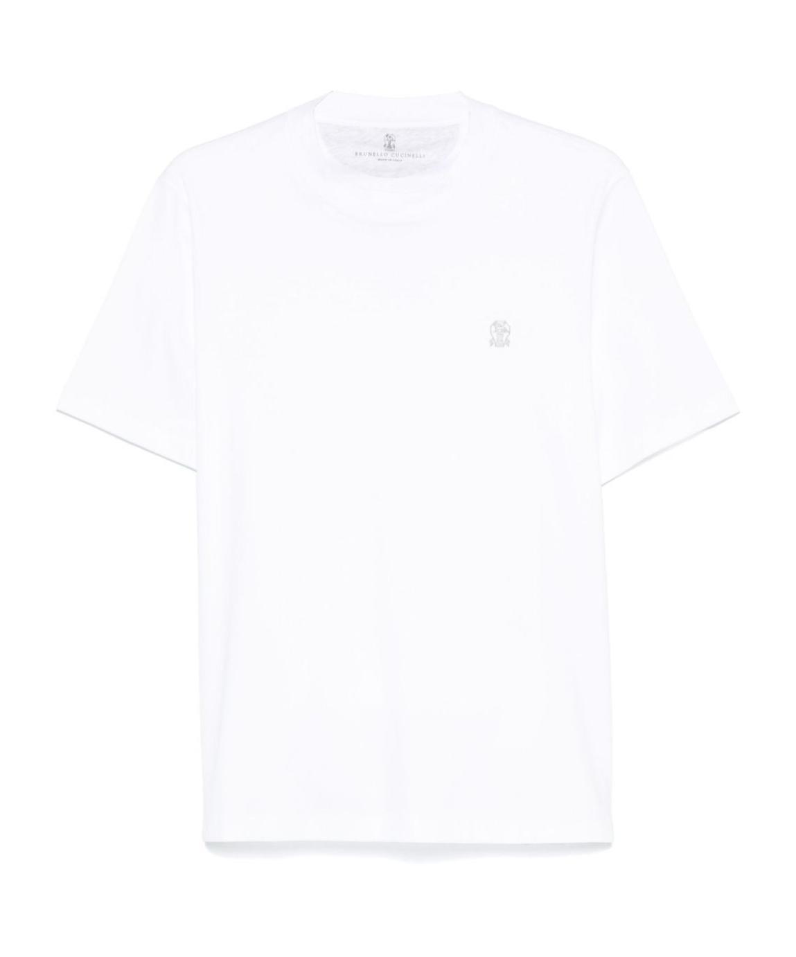 BRUNELLO CUCINELLI Short Sleeve Crew-neck T-shirt In White Product Image