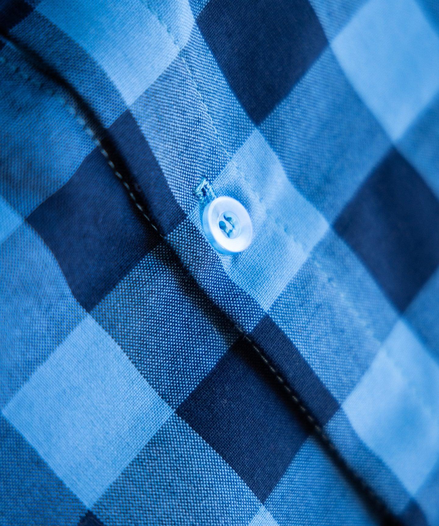 Navy & Blue Buffalo Plaid Button Up Male Product Image
