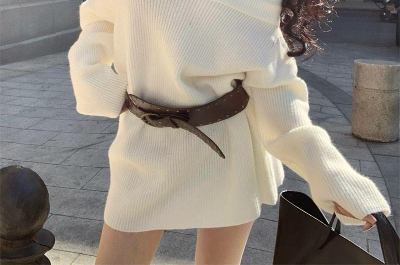 Off Shoulder Plain Sweater Product Image