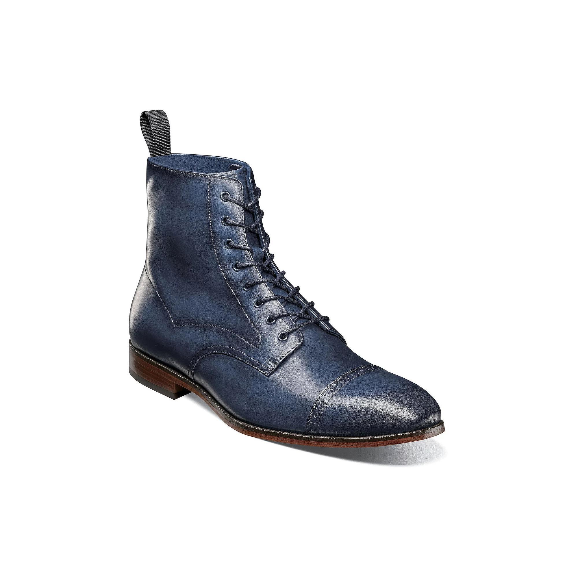 Stacy Adams Henry Men's Cap Toe Lace-Up Leather Boots, Size: 7.5, Blue Product Image