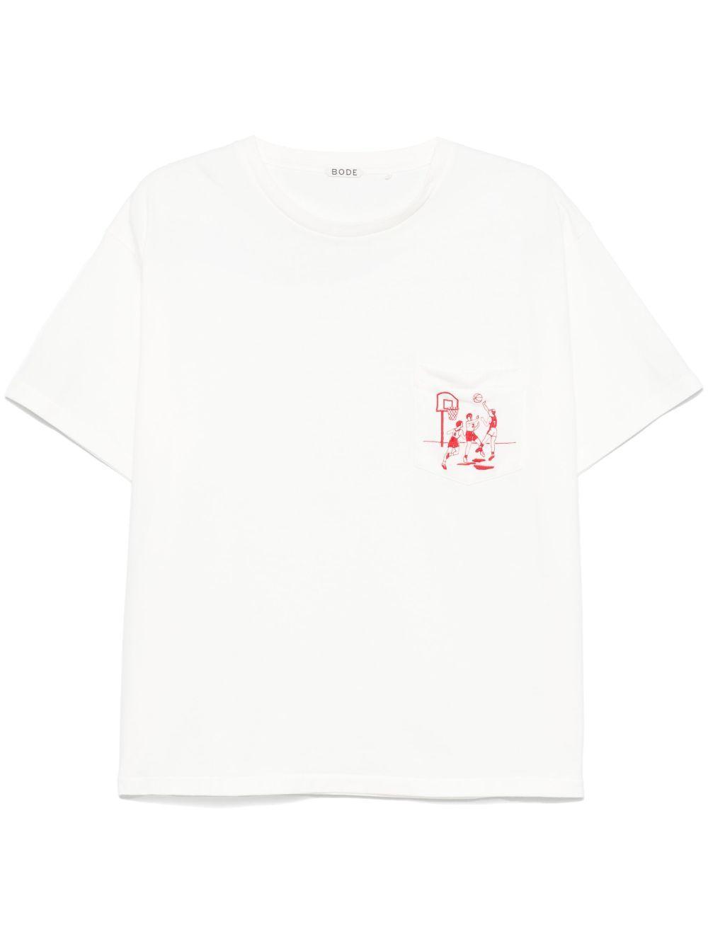 BODE Hoop-embroidered T-shirt In White Product Image