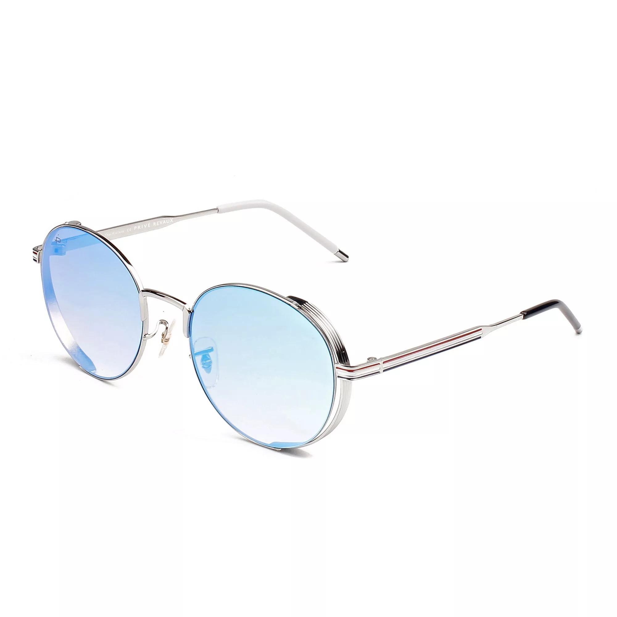 Women's PRIVE REVAUX The Riviera 55mm Polarized Round Sunglasses, Blue Product Image